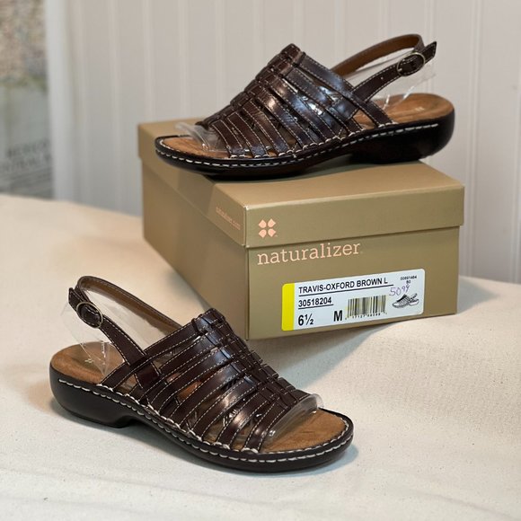 Naturalizer Shoes Naturalizer Brown Leather Sandals Poshmark